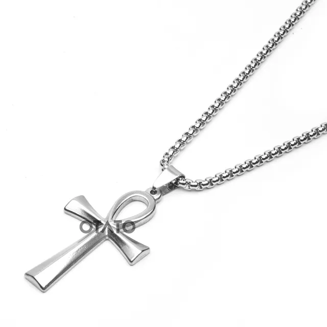 Cadena Collar Hombre - Dije Cruz Acero Quirúrgio - Egipcia 