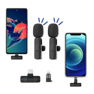 Microfone Lapela Duplo Sem Fio 2em1 Redução De RuĂdo Nf Microfone Lapela Duplo Sem Fio 2em1 Redução De RuĂdo Nf