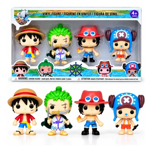 Kit 6 Miniaturas One Piece Anime 8 Cm Luffy Zoro Sanji Ace