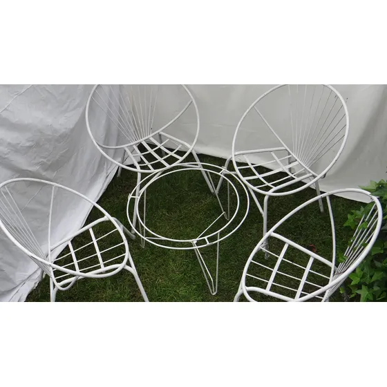 Juego De Terraza Antiguo, Forja Sillones, Mesa