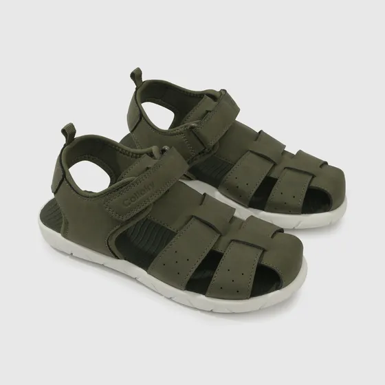 Sandalia De Niños Velcro Verde Colloky