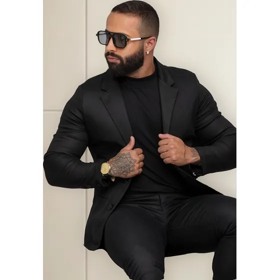 Blazer Masculino Slim Com Elastano 12x S/ Juros Frete Grátis