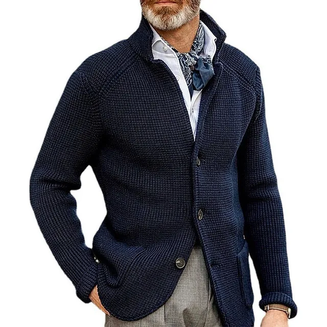 Chaqueta De Punto Cuello Alto Para Hombre Otoño/invierno