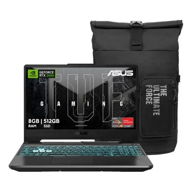 Laptop Asus Tuf A15 R5 7535hs 8gb 512gb Rtx2050 + Mochila Color Negro