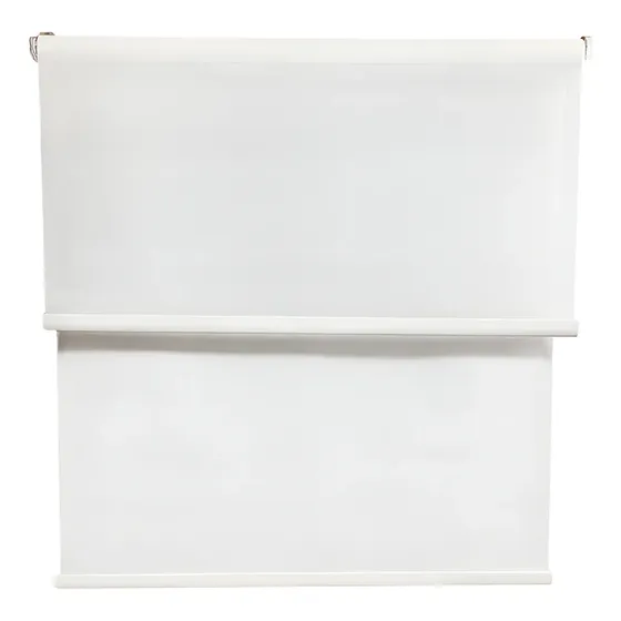 Cortina Roller Blackout 2 Paño 160x240 Doble Con Visillo Blanco Sin Cenefa Guiza