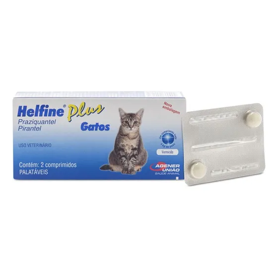 Helfine Plus Vermífugo Gatos 2 Comprimidos
