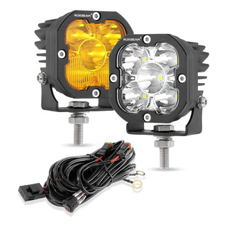 Auxbeam 3 80w Led Pods Cube With Amber Covers, 9600lm Ye... Auxbeam 3 80w Led Pods Cube With Amber Covers, 9600lm Ye...
