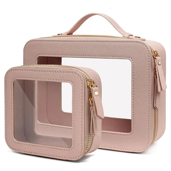 Ffpaw 2 Piezas Viaje Bolsa De Maquillaje Clara, Gran Dt1wl