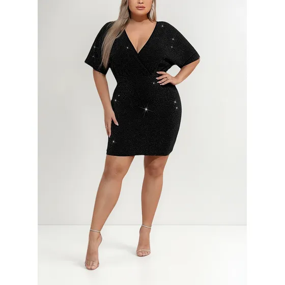 Vestido Lurex Festa Plus Size Roupas Femininas