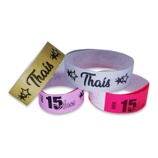 Pulseira Identificação Personalizada Festa Tyvek Kit 2000un Pulseira Identificação Personalizada Festa Tyvek Kit 2000un
