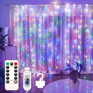 Lámpara De Cortina De 6 M × 3 M, 600 Led Con Gancho, Carga U Lámpara De Cortina De 6 M × 3 M, 600 Led Con Gancho, Carga U