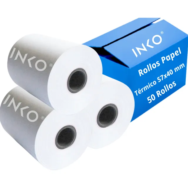 INKO 50 Rollos Papel Miniprinter 57x40 Impresora 58mm comptible con Xprinter