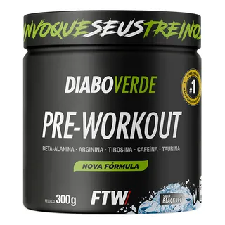Suplemento Em PĂł CafeĂna Pre Treino Pre Workout Pote 300g Sabor Black Ice Ftw - Diabo Verde Suplemento Em PĂł CafeĂna Pre Treino Pre Workout Pote 300g Sabor Black Ice Ftw - Diabo Verde