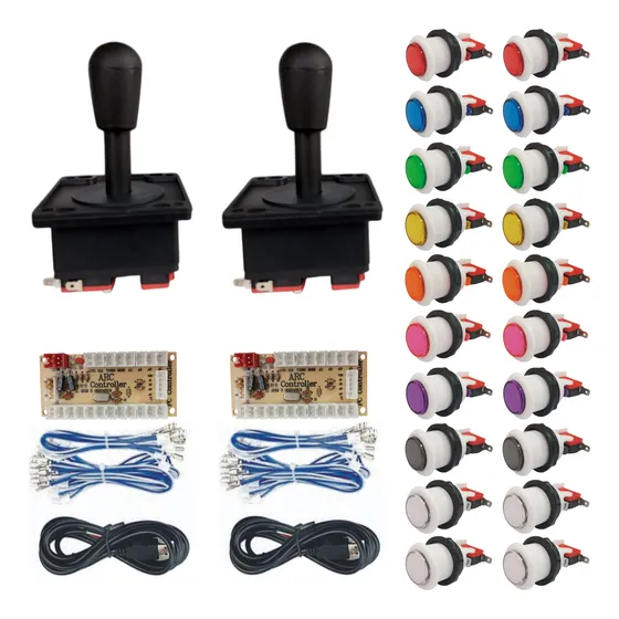 2 Placas Zero Delay + 2 Comandos + 20 Botões Acrílico + Mic.