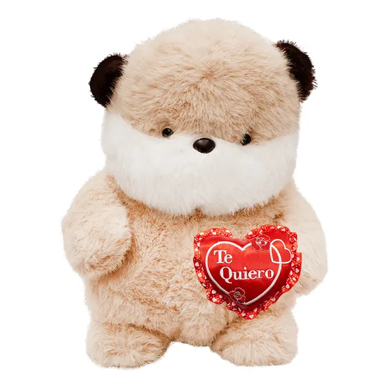 Peluche San Valentin Oso Sentado Con Corazon Te Amo Color Te Quiero Rojo
