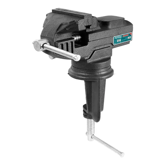 Morsa De Banco Total 2.3/8 Pulgadas, 60mm , De Apriete 1000kg, Con Yunque, Base Giratoria - Tht6126