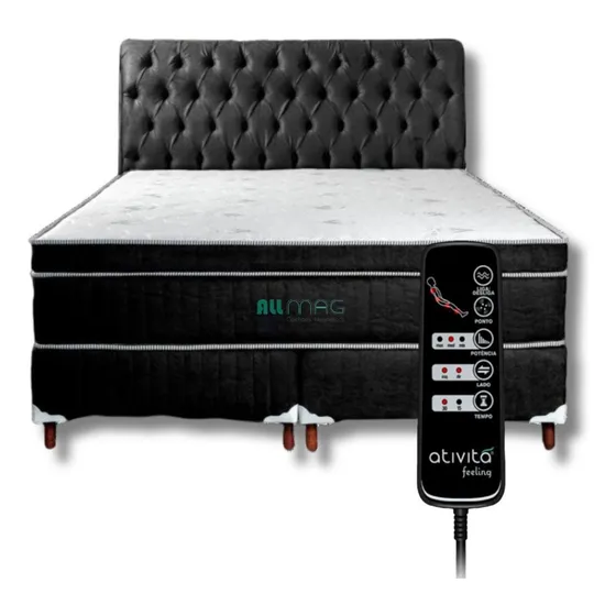 Cama Box King Size Magnético Infra Com Controle Massageador 