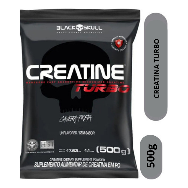 Creatina Turbo Refil 500 G Black Skull Creatina Turbo Refil 500 G Black Skull