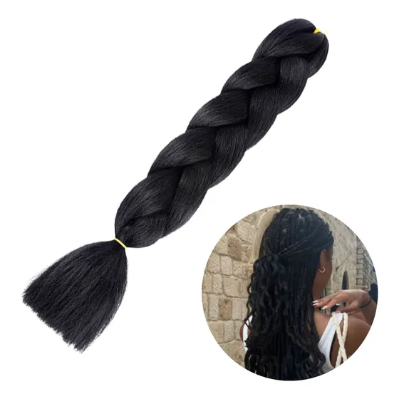 Cabello Sintetico Kanekalon Extension Para Trenzas Pelo Liso