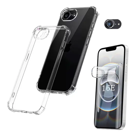 Capa P/ iPhone 16e + Película Hidrogel + Pel Proteção Câmera