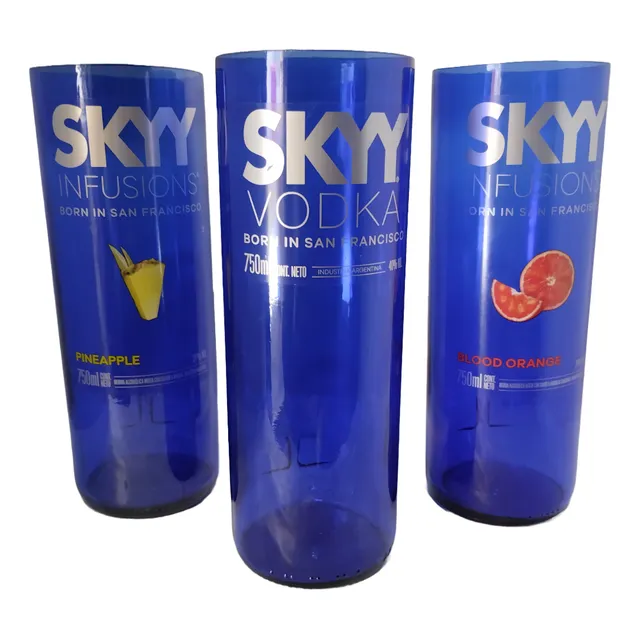 Vaso Skyy De Botella De Vidrio Reciclada Súper Trago Largo