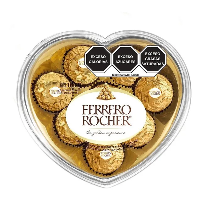Ferrero Rocher chocolate caja corazón 8 piezas 100g