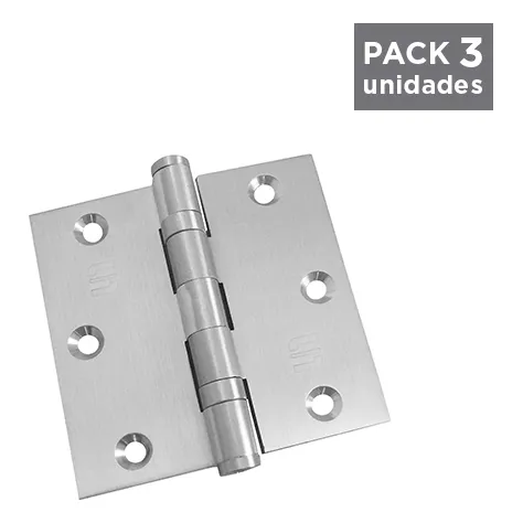 Pack 3 Bisagras Acero Inoxidable 35x35 / Con Rodamientos