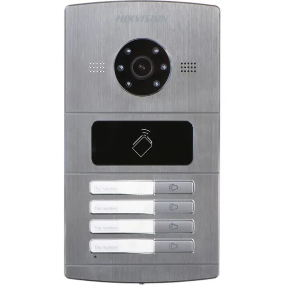 Portero Visor De 4 Deptos Con Cámara Ds-kv8402-im Hikvision