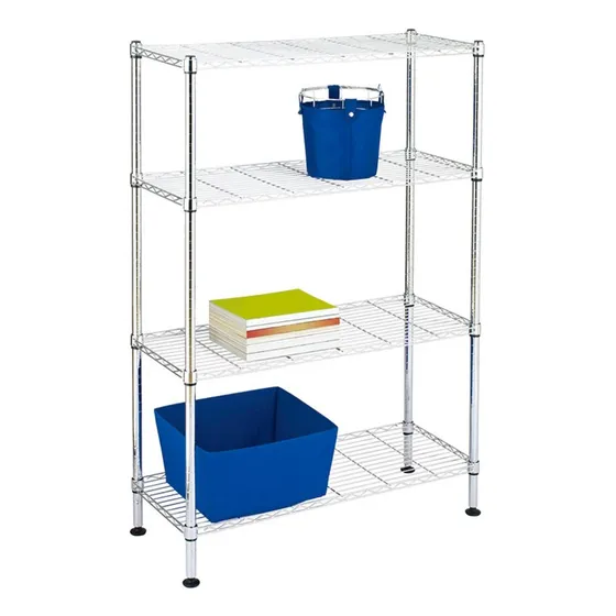 Estantería Metálica Cromada Organizador Biblioteca - 120 Cm Color Plateado