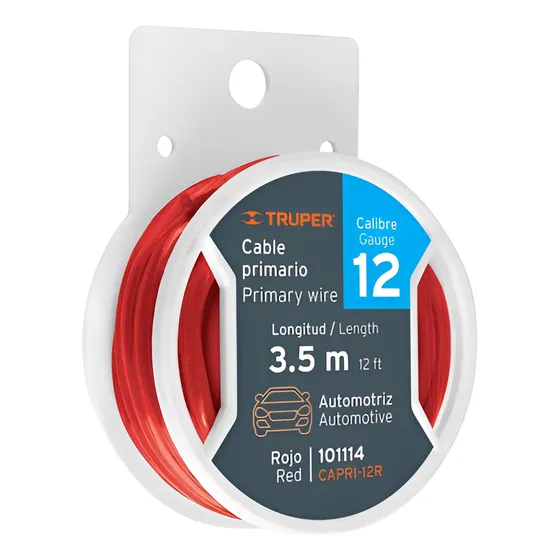 Caja Con 96 Cable Primario Calibre 12 Rollo 3.5 M Rojo Trupe
