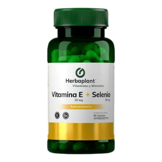 Vitamina E20 Mg Con Selenio 50 Mg Antioxidante Herbaplant