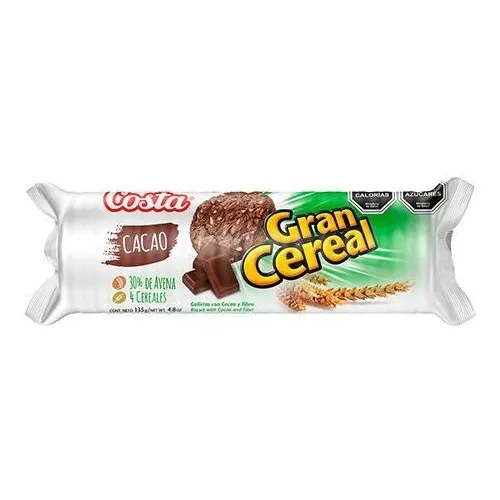 Costa Galleta Gran Cereal Fibra Cacao 135 Grs