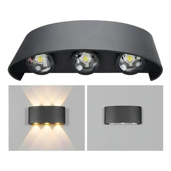 Luz Led Foco Aplique Pared 6 Leds Luz Cálida Exterior