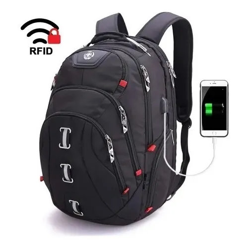 Mochila Swiss Digital Pixel Sd-857 Color Negro