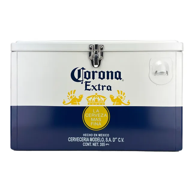 Hielera Metálica Corona Extra De 20 Litros Nevera Portátil