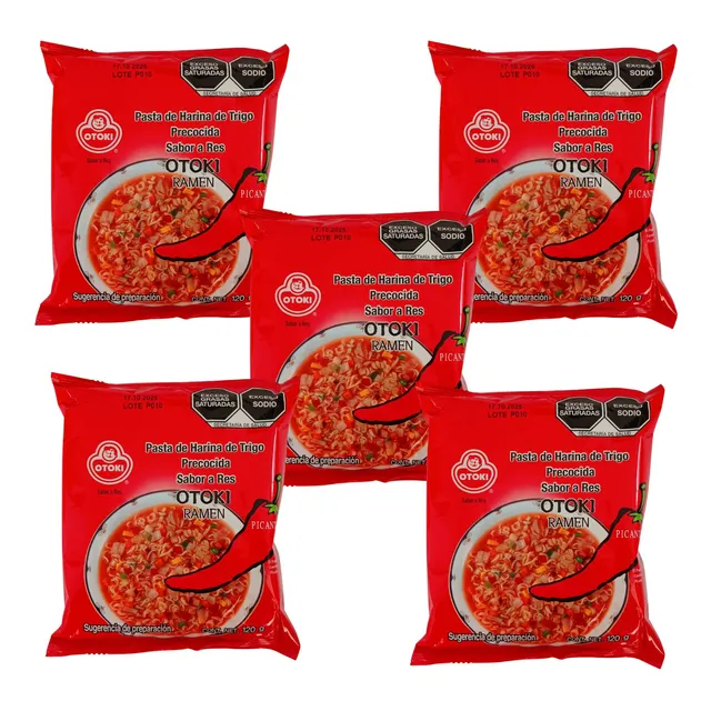 Ramen Coreano Sopa Sabor De Res Picante Ottogi 5pzs