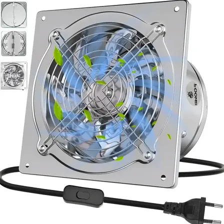 Exaustor Axial De Alta Velocidade 150mm 220v Para Cozinha Prateado