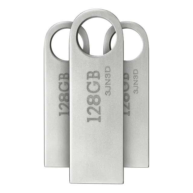 Kit 3 Memoria Usb 128gb St100 Flash 2.0 Stylos Tech Color Plateado Lisa