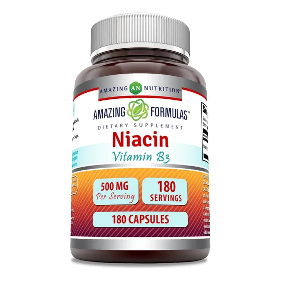 Amazing Formulas Niacina 500mg 180 Cápsulas Sin Gluten