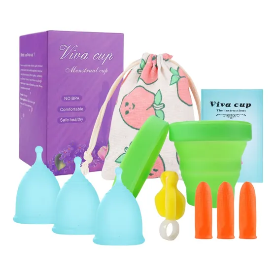 3 Copa Menstruales S/l+vasos Esterilizadores+cepillo Esponja