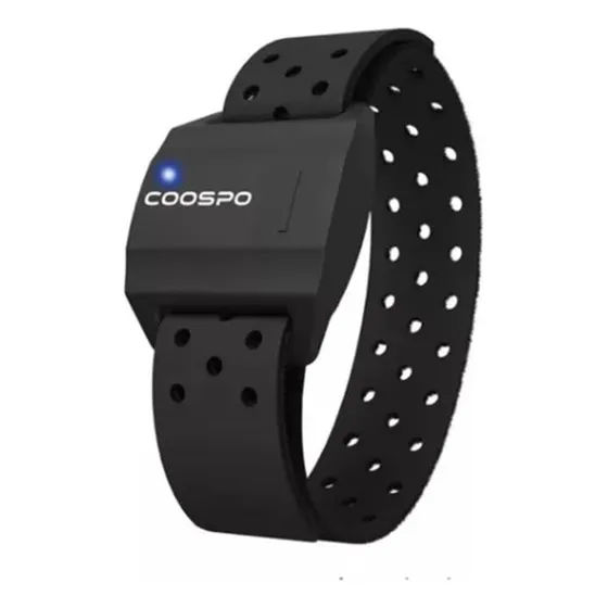 Brazalete Coospo Hw706 con sensor cardíaco, color negro