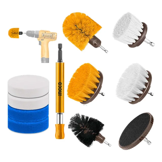 Set 11 Cepillos Limpieza Para Taladro Ingco Wcb1101 Pulido