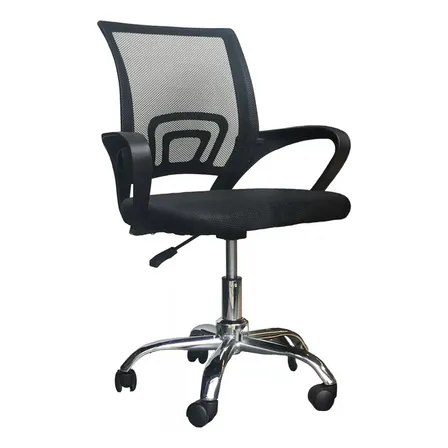 Silla De Escritorio Oficina Celta Neumática Baires4 Negro Pvc Metal Tela