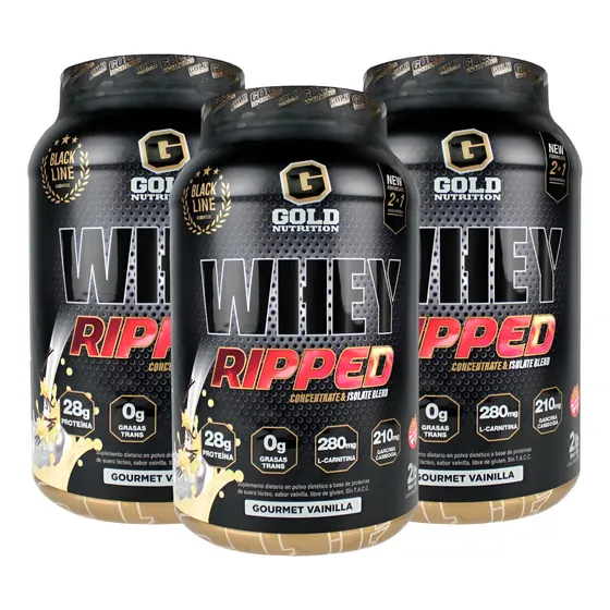 Whey Ripped 2 Lbs X3 Unidades. Combo Gold Nutrition. Outlet