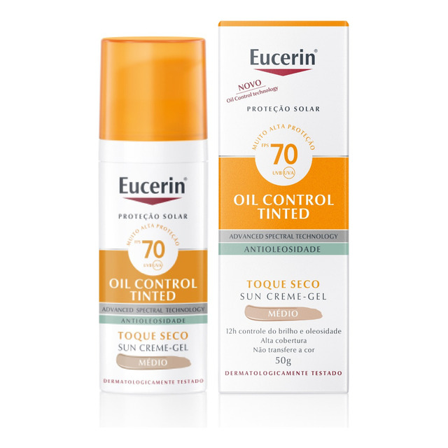 Eucerin Sun Oil Control Tinted Médio Fps 70 Creme Facial 50ml Eucerin Sun Oil Control Tinted Médio Fps 70 Creme Facial 50ml