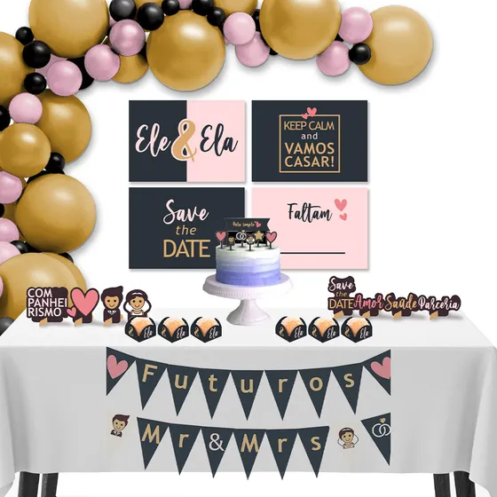 Kit Decoração Festa Despedida De Solteira Simples C/60 Pçs