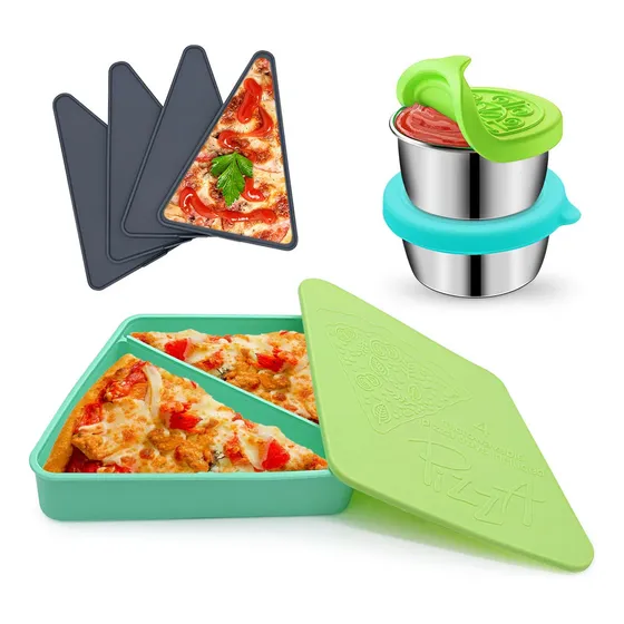 Contenedor Almacenamiento Pizza 4 Bandeja Para Servir Caja