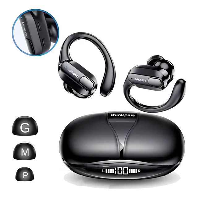 Auriculares Bluetooth 5.3 Lenovo Xt80 Thinkplus negros