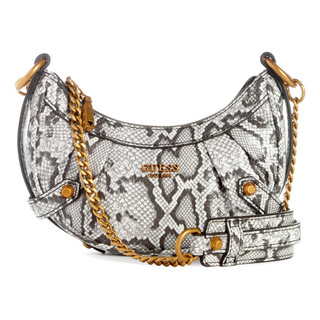 Guess Clelia Mini Crossbody Com Zíper Superior, Natural Guess Clelia Mini Crossbody Com Zíper Superior, Natural