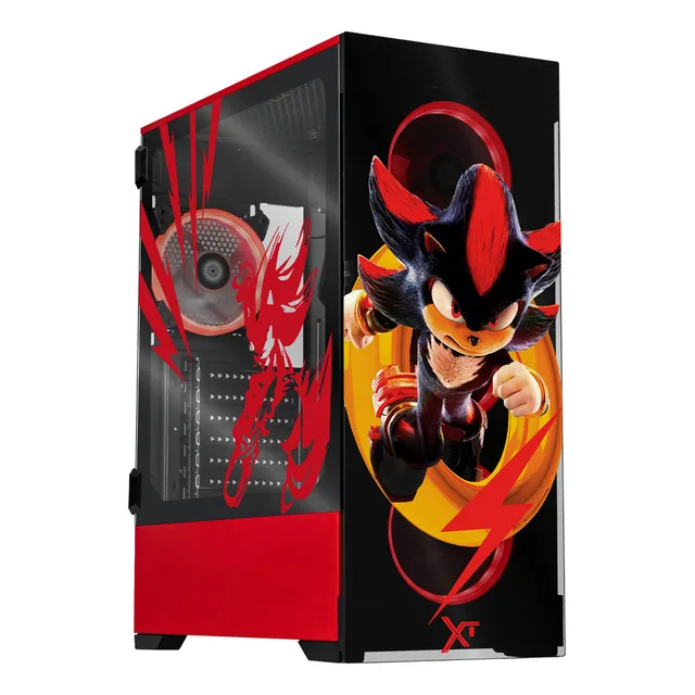 Gabinete XTREME PC GAMING Sonic Shadow Ring Edition Torre Completa 4 Fan ARGB Rojo CXTGSTHRD